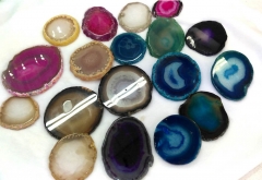 Wholesale 10PCS Assorted  Agate gemstone  Slice  Slab freeform Place Cards Coasters 30-80mm