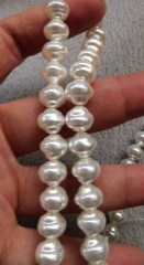 8mm 10mm 12mm  White Antique Pearl Pearly Bicone Round  Lantern Beads 16inch full strand