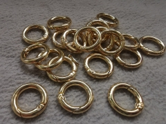 10pcs- Spring Gate Ring, Push Gate ring, 12mm 18mm 25mm Round Circle Ring, Charm Holder 18K Gold Filled Clasp for Charm Holder Connector