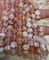 Gemstone Natural Peach Cherry Blossom Agate Beads Round Bead  6mm to 16mm Jewelry Making | Necklace Bracelet 16inch
