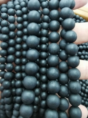 Matte  Natural Shungite set wholesale  round natural beads 6mm 8mm 10mm  12mm 16inch for shungite bracelet-necklace-earrings