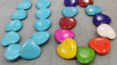 30mm(1.2")  to 12mm Turquoise  Love Heart  charm loose beads 16inch