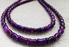 50pcs 8mm Emeral green jade stone-sugilite purple stone  drum  Bamboo Shape Beads 16 inch Strand