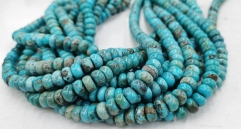10stands 16inch Graduated Rondelle Turquoise Beads 6x4mm Tibetan Turquoise Gemstone Genuine Ethnic Stone Beads Green Stone Beads Stone Disk Beads