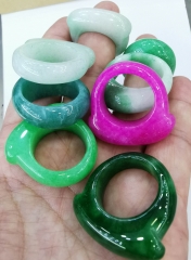 large Green Jade Ring,Ready to wear, Cherry Ring , stackable, Size 7 to 12us  8 mm thickness,used for Various styling jewelry woman man gift