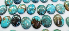 AAA Grade --Large 40X30x8mm Natural turquoise cabochon - calibrated flat back oval gemstone Pendant Focal Rings bead  for making Jewelry