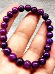 Charming African Intense Jelly PURPLE SUGILITE Round Stretch Bracelet / Crystal Healing - 6mm 8mm 10mm 12mm 14mm gift