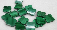 5pcs Genuine Malachite Four Leaf Clover Cross Shape Size Choice 10mm 12mm 14mm 16mm 18mm 20mm cabochon Loose Stones