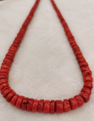 24inch  Coral Beaded Jewelry Red Corals Gift For  Necklace Minimalist Coral Necklace Rondelle Corals 10-16mm