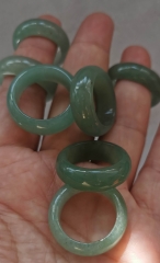 Natural Burma Jadeite Round Rings Circle Fat 8-11US Green Gemstone Beads Nephrite Jade for man rings woman ring