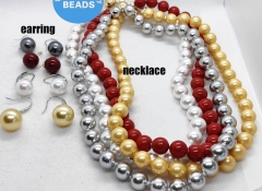 18inch hanmade Knot Pearl Necklace Micro Pave Hoop Pearl Stud Earrings: Natural Sea White Baroque Style Round Red Grey Gold Black Beads 18inch hanmade Knot Pearl Necklace Micro Pave Hoop Pearl Stud Earrings: Natural Sea White Baroque Style Round Red Grey Gold Black Beads