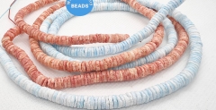 24inch Natural Shell Heishi Disc Beads, Coral blue white yellow pink red Pearl MOP Rondelle Spacer Beads ,Irregular Shell Bead