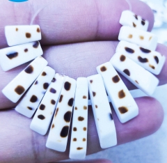 Handmade White Sea Shell Beads: Rectangle Bar Pendant, Jewelry Making Handmade White Sea Shell Beads: Rectangle Bar Pendant, Jewelry Making