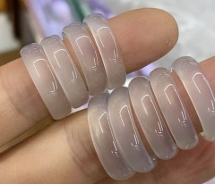 AAA Ice Milky white agate rings stone bands size 6 to 10US white gemstone stacking rings natural chalcedony~ Gift Ring 1PCS AAA Ice Milky white agate rings stone bands size 6 to 10US white gemstone stacking rings natural chalcedony~ Gift Ring 1PCS