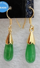 Jade Long Drop Pendant with 14K Gold Earrings Focal Jadeite gemstone Stone,Loose bead,Healing earring necklace PI jewelry making for gift Jade Long Drop Pendant with 14K Gold Earrings Focal Jadeite gemstone Stone,Loose bead,Healing earring necklace PI jewelry making for gift