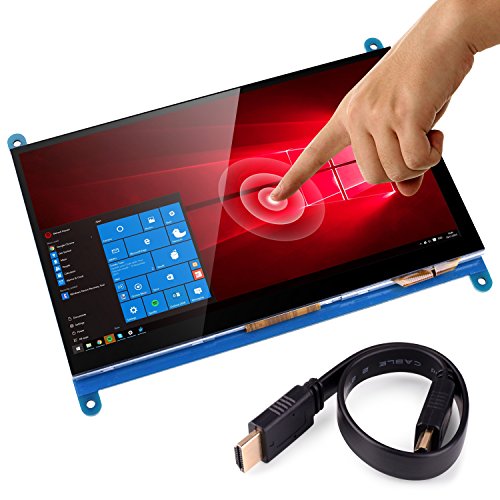 kuman 7"IPS Capacitive Touch Screen HDMI 1024*600 for Raspberry Pi 4 3 2 Model B, RPi 1 B+ A BB BLACK PC SC7B. Screen for breathing devices