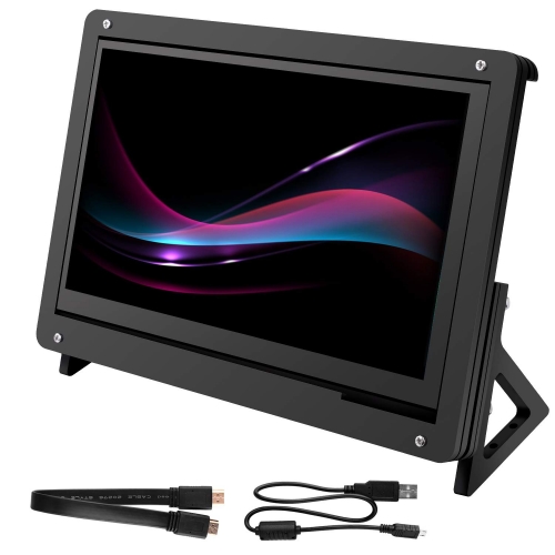 for Raspberry Pi Screen, kuman 7 Inch Capacitive Touch LCD Display HDMI Input 800x480 with Case Stand