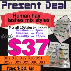 Present Deal!! Human hair eyelashes 10pairs Only $37!!