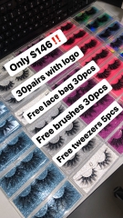 30pair eyelashes deal, can print logo on box!!