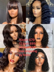 4x4 Lace closure bob wig (about 150% density)