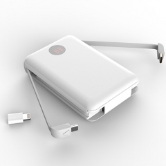 mini power bank 10000mAh with built in cable for all cellphone