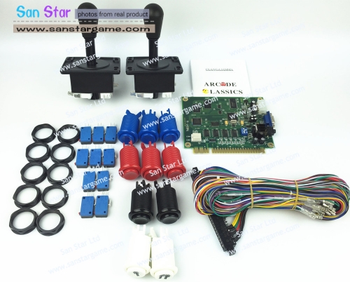 DIY Arcade parts Bundles With 60 in 1+Player button+Joystick+American style button+Microswitch+Harness