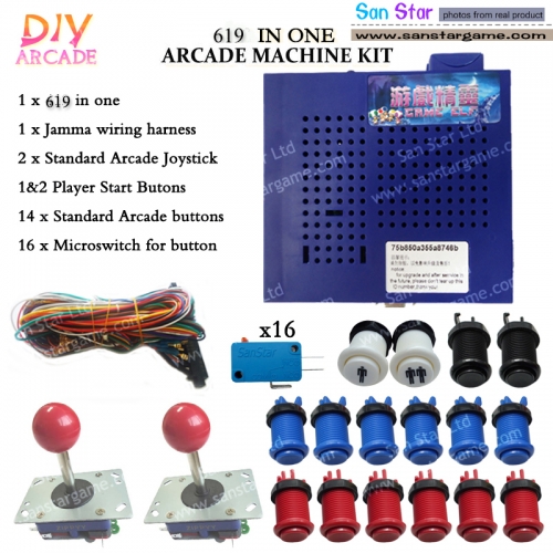 Arcade DIY Accessories750 In One+Button+Joystick+ Microswitch+ Jamma Harness