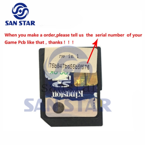 CF Card of Game Elf 750 in 1 SD card serial number should be provided when you order