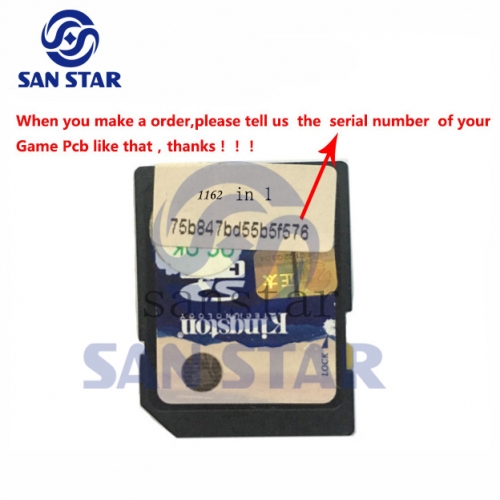 CF Card of Game Elf 1162 in 1 SD card  serial number should be provided when you order