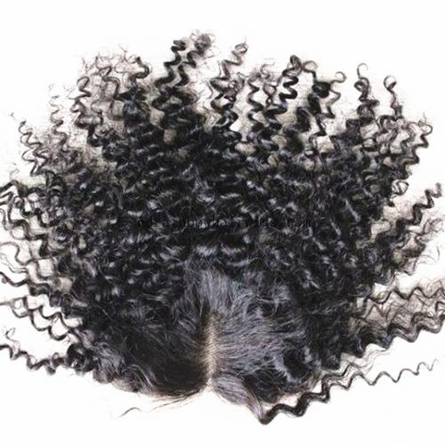 16'' Curly Brazilian Remy Hair 4''x4'' Lace Closure in Stock