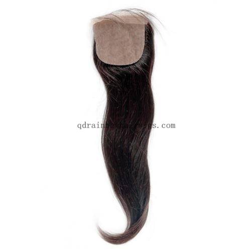 Stock Natural Color Indian Remy Human Hair 4x4 Silk Top Lace Closure