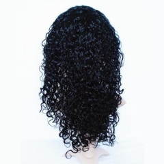 Stock 20'' Curly Indian Remy Human Hair Full Lace Wigs for Black Women