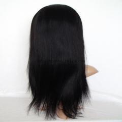 Invisible Front Hairline Black Color 16'' Virgin Remy Hair Full Lace Wigs in Stock