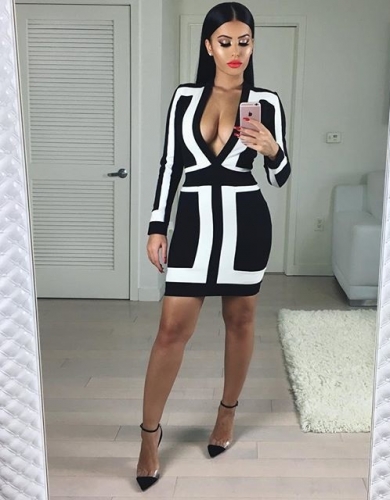 black and white winter dress