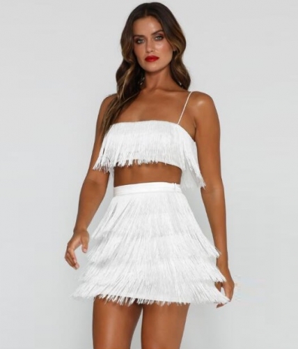 white 2 piece short set