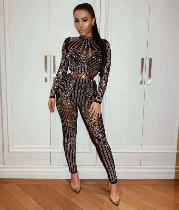 long sleeve sparkly jumpsuit