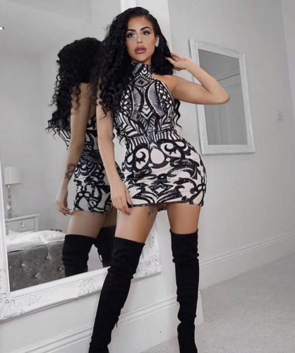 club dress with thigh high boots