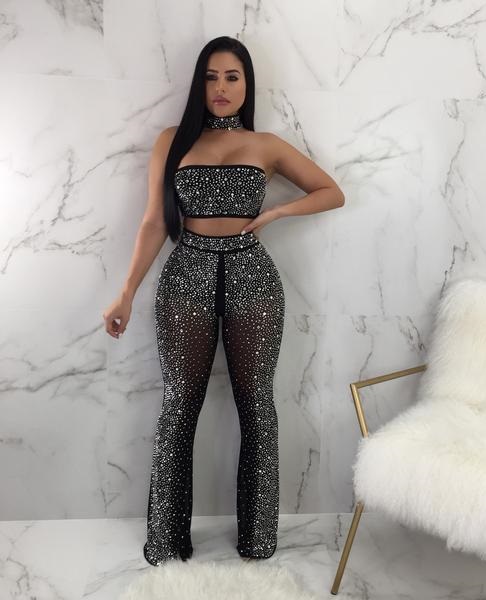 2 piece sparkly outfit