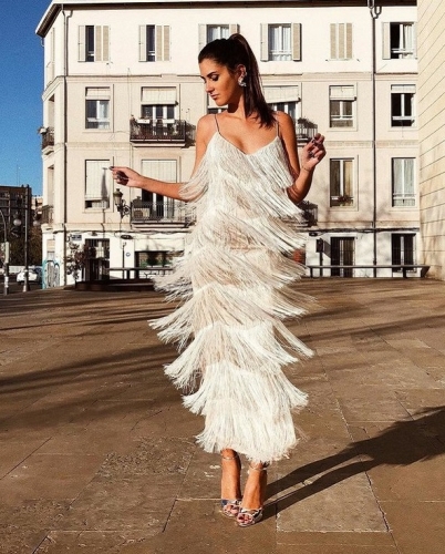 tassel cocktail dress