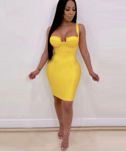 hot yellow dress