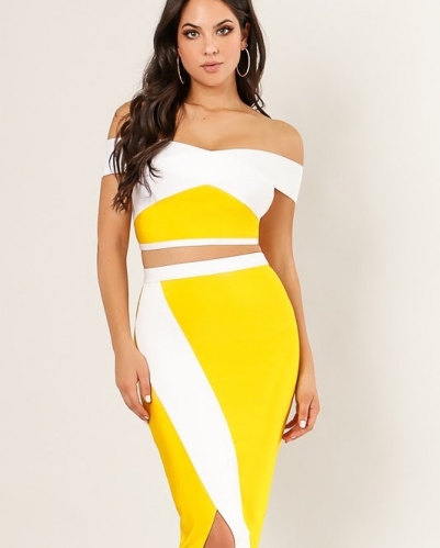 2 piece yellow outfit