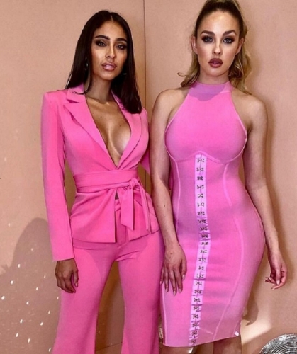 new fashion hot pink classy sleeveless summer party women mini bodycon bandage dress birthday outfit wholesale online