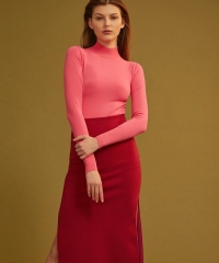 new fashion show style collec hotpink elegant classy bandage party long dress with side split design wholesale online