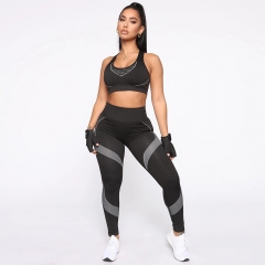 Patchwork Yoga Sets Women Gym Clothing Sport Suit Women Active Wear 2 Piece Set Yoga Pants