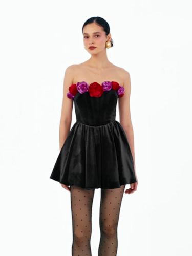 2024 New Three-dimensional Flower Dress With Tube Top