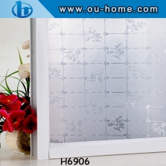 Bamboo design semi transparent removable decorative static cling window film