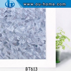 3D Embossing  Frosted Self-adhesive Glass Window PVC Stickers