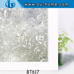 3D Embossing  Frosted Self-adhesive Glass Window PVC Stickers