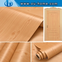 Surface Pre-paste Wood grain Contact Paper Film ,Waterproof Vinyl Paper