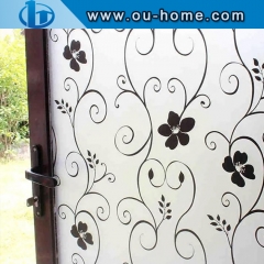 Stained black fllower glass window privacy window film